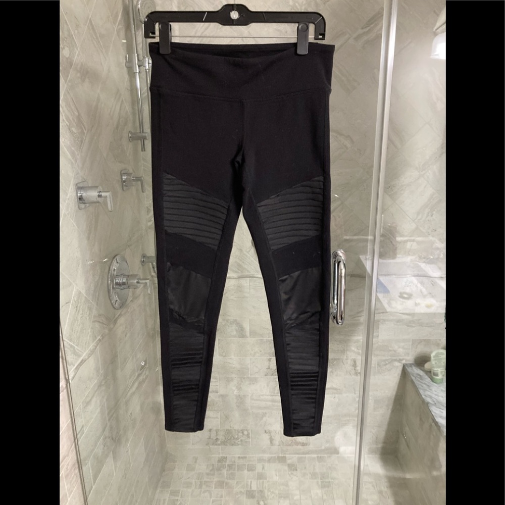Alo Yoga Moto Sport Leggings Mesh Panels Large